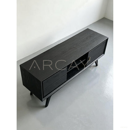 Ash Wood Tv Stand - scene