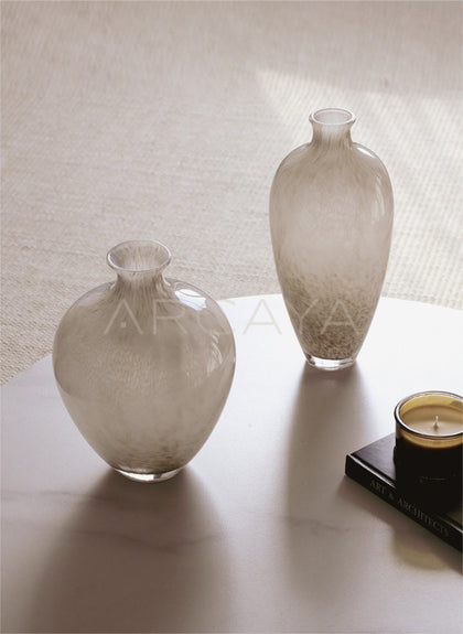 Vintage New Chinese Glass Vase - scene