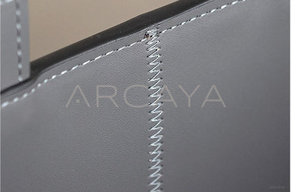 Handwoven Leather Wardrobe Basket Wood Handles - scene