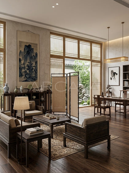 Translucent Bamboo Folding Screen - scene