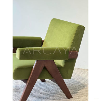 Spring Green Mid Century Lounge Chair - scene