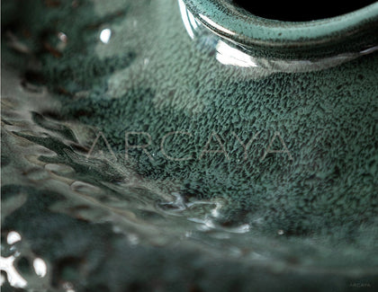 Wabi Sabi Kiln Glaze Flat Belly Ceramic Vase - scene