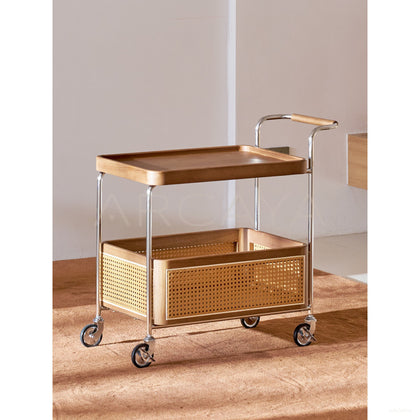 Rattan Mobile Trolley — Storage - scene