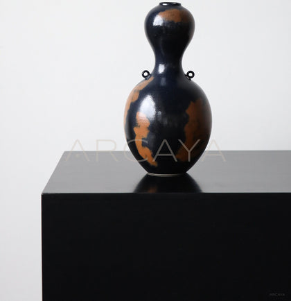 Wabi Sabi Gourd Double Ear Ceramic Vase - scene