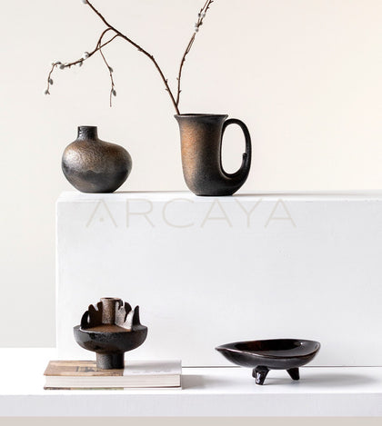 Wabi Sabi Irregular Sculpture Ceramic Vase - scene