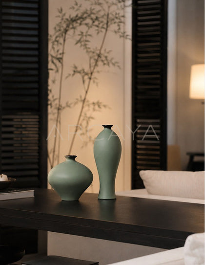 New Chinese Mist Green Ceramic Vase - scene