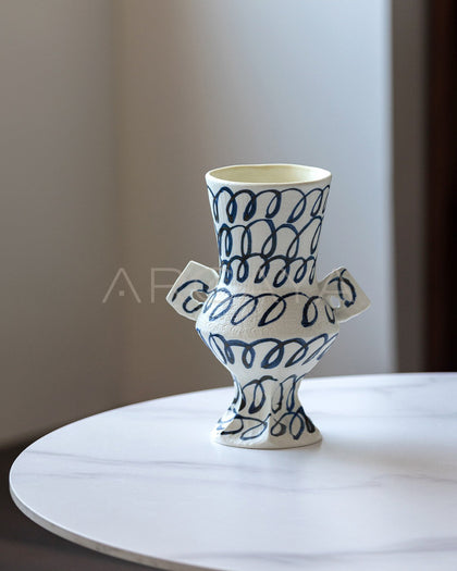 Dadan Hand Painted Double Ear Vase 2 - scene