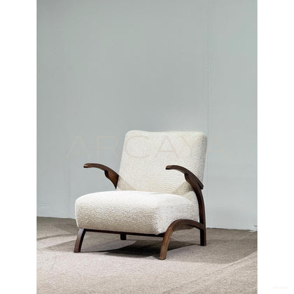 Pure White Armrest Lounge Chair - scene