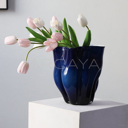 Tulip Glass Vase Wide Mouth - main