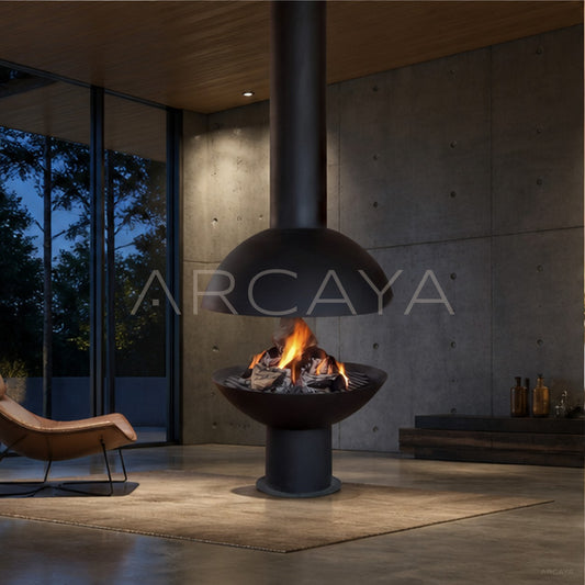 Christie Hanging Fireplace - scene