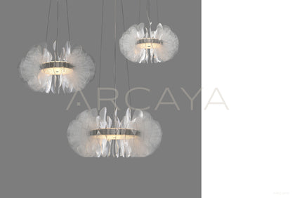 Crystal Petal Flat Round Pendant Light 23034 - scene