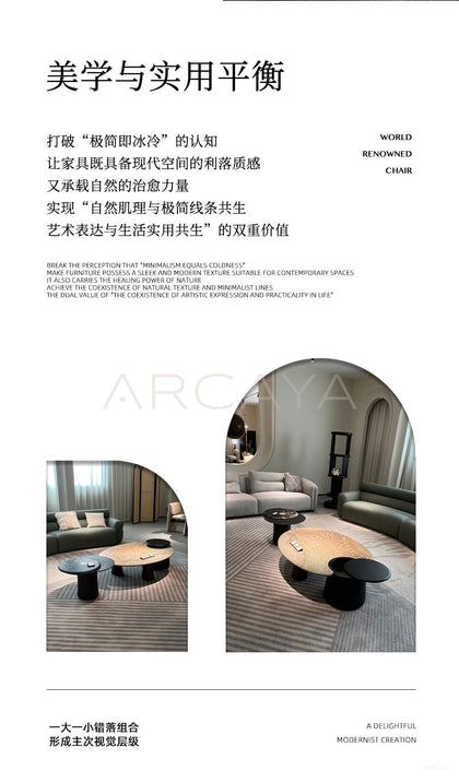 Cloud Stone Nesting Coffee Table - scene