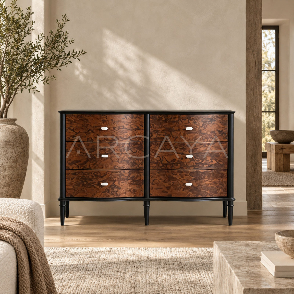 Burl Veneer Tide Cabinet - main