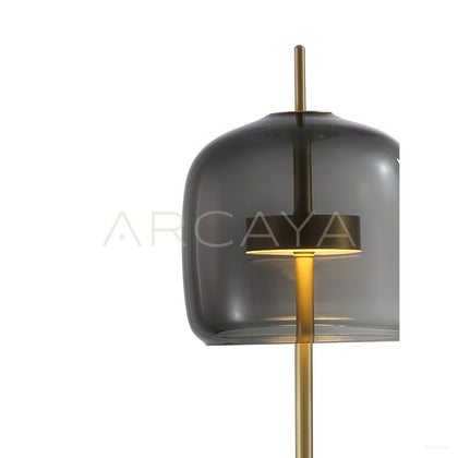 Smoked Glass Bell Floor Lamp 80532 - scene