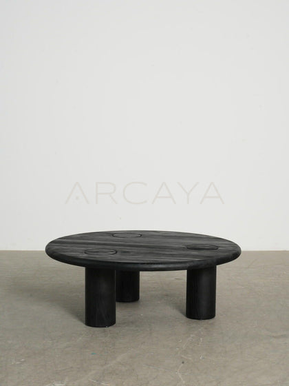 Ink Black Textured Coffee Table - scene