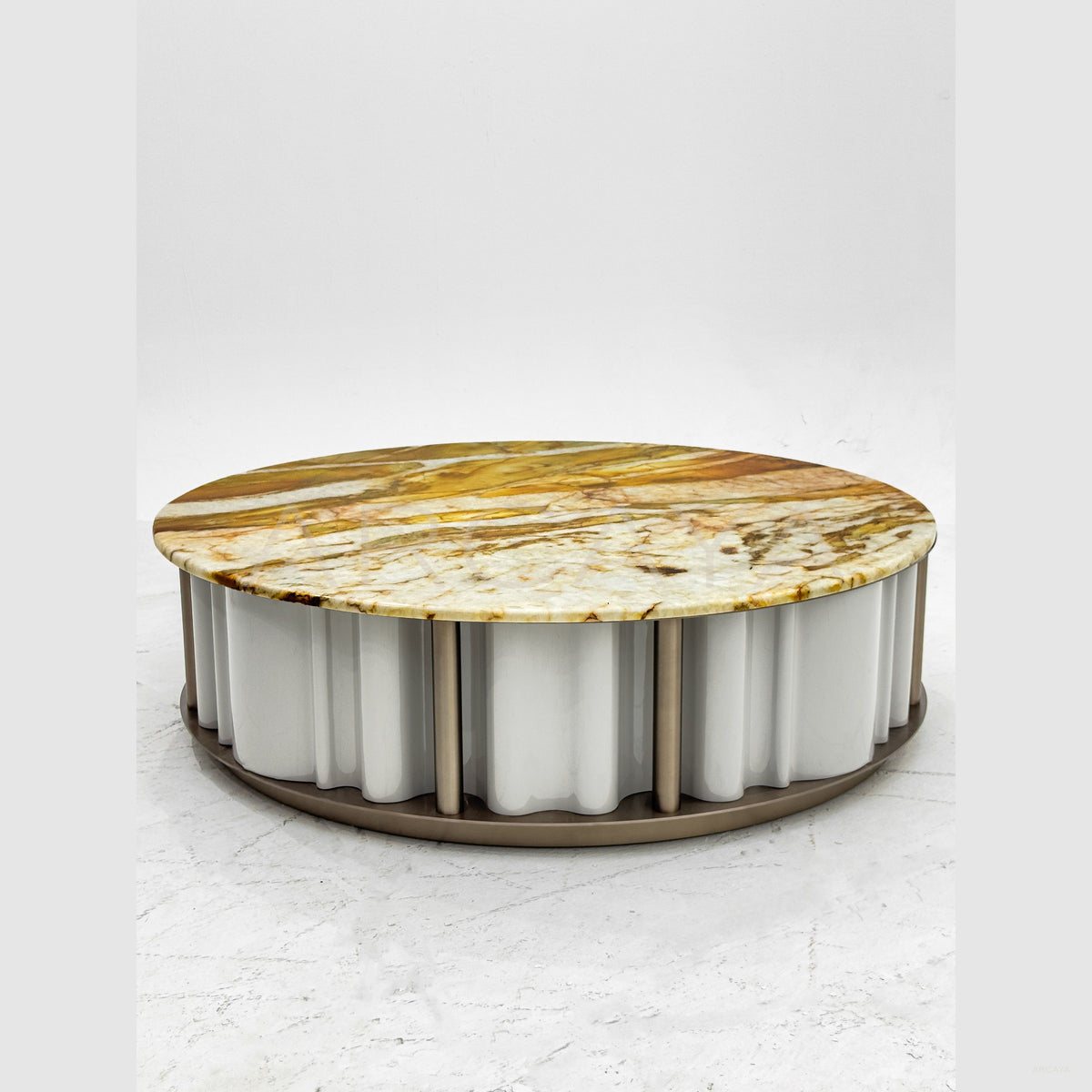 Gold Vein Stone Coffee Table in detail