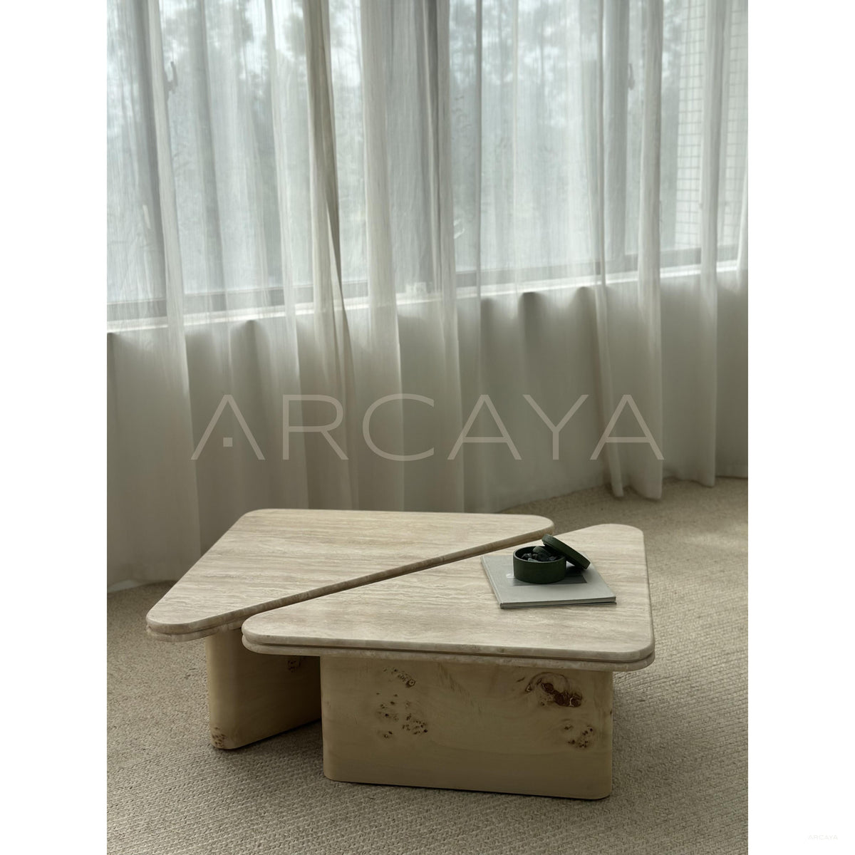 Modular Marble Coffee Table Rounded Edges in detail