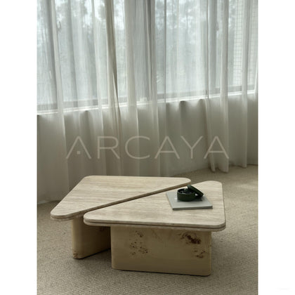 Modular Marble Coffee Table Rounded Edges - scene