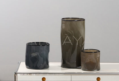 Lucky Bamboo Wide Mouth Glass Vase - scene