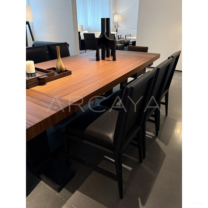 Dark Wood Grain Quiet Piece — Dining Table - scene