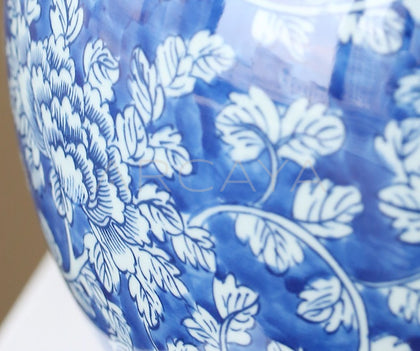 Blue White Song Aesthetic Entryway Jar Vase - scene