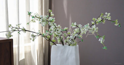 Clear Glass Wide Mouth Vase - scene