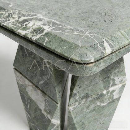 Aston Alpine Green Mid Century Marble Side Table - scene