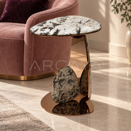 Mushroom Drop Marble Side Table - main