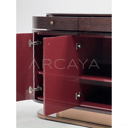Italian Wine Red Diamond Relief Sideboard - scene