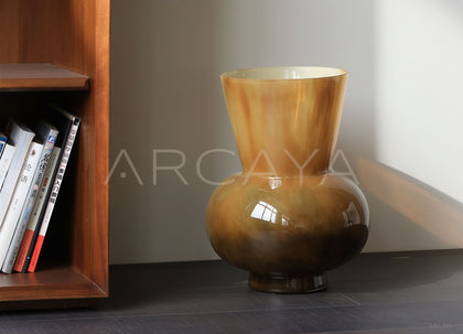 Mid Century Wide Mouth Glass Vase - scene