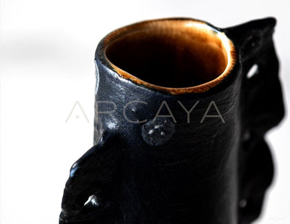 Dadan Hand Pinched Irregular Double Ear Vase - scene