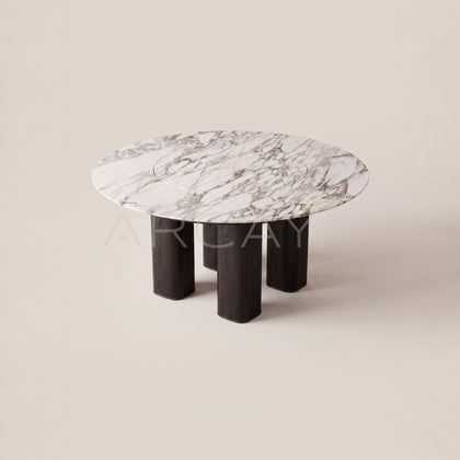 Natural Stone Four Column Round Table - main