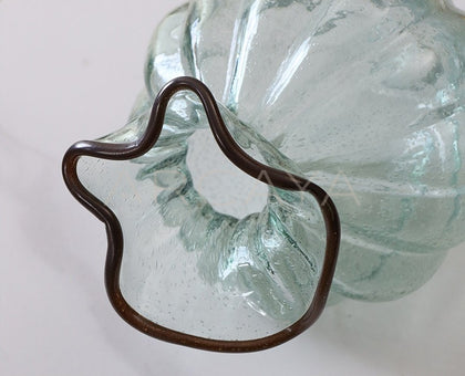 Clear Glass Large Floor Vase Vintage - scene