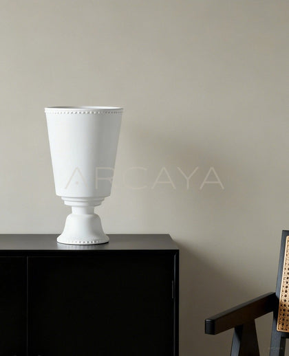 Mid Century White Ceramic Vase - scene
