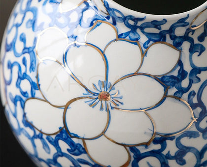 Jingdezhen Blue White Art Vase Living Room - scene