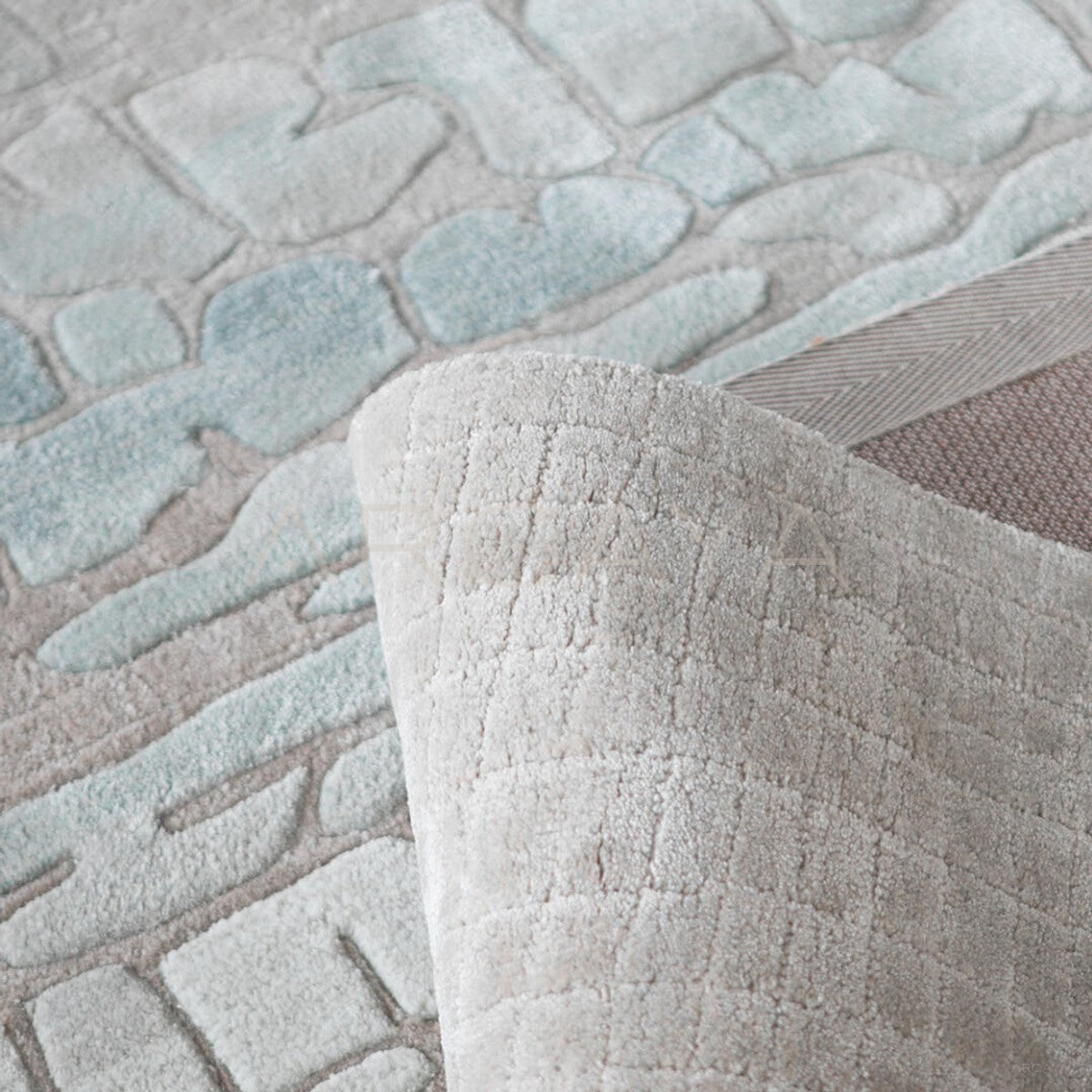 Cool Tone Salt Lake Texture Rug in detail
