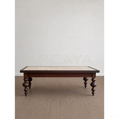 Raffles Concrete Rattan Table - scene