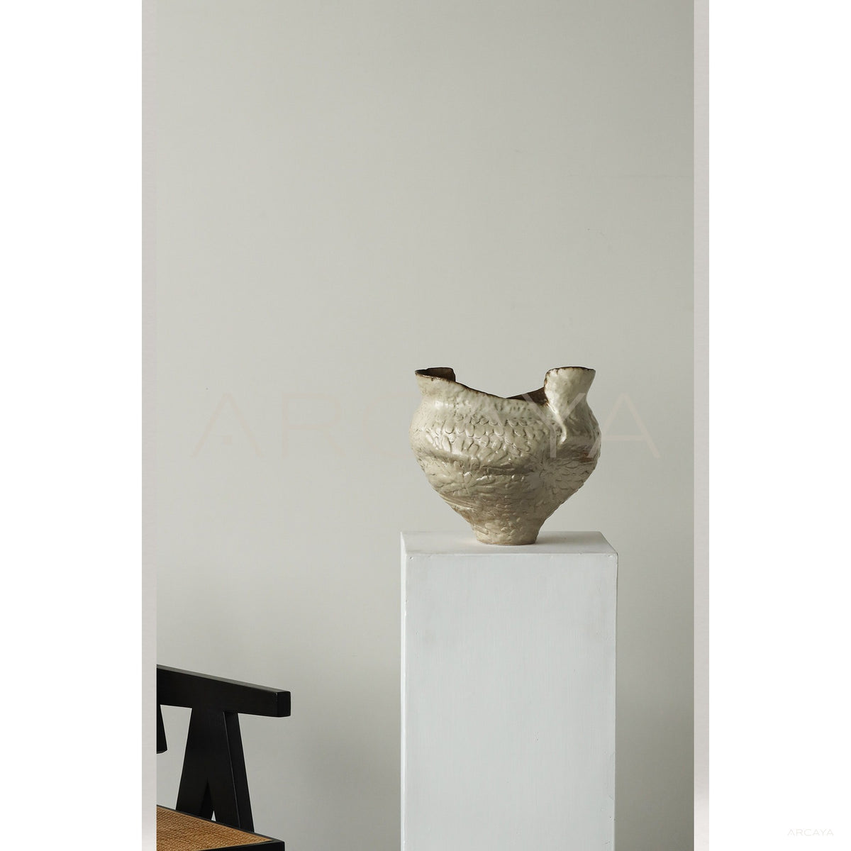 Vintage Handmade Textured Ceramic Vase in detail