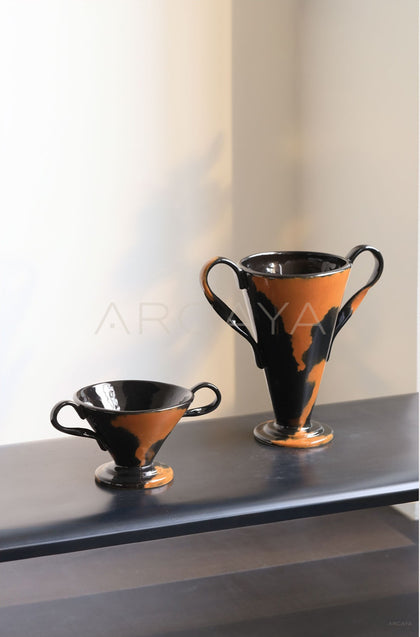 Mid Century Wide Mouth Ceramic Vase - scene