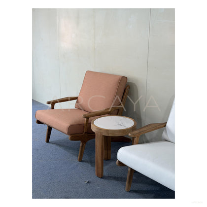 Bay Burmese Teak Outdoor Lounge Chair - scene