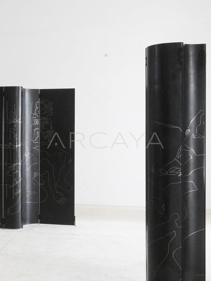 Mid Century Statement Folding Screen - scene