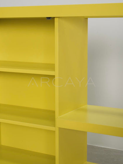 Bright Yellow Lacquered Cabinet - detail
