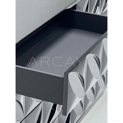 Black 3D Relief Four Drawer Chest - scene