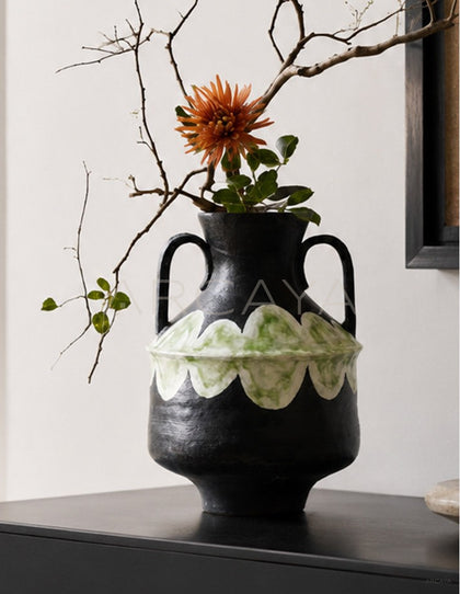 Dadan Double Ear Ceramic Vase Entryway - scene
