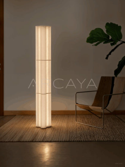 Vertical Stripe Fabric Floor Lamp - scene
