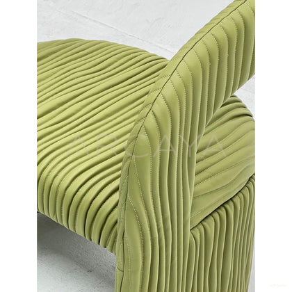 Vertical Pleat Curved Armrest Lounge Chair - scene