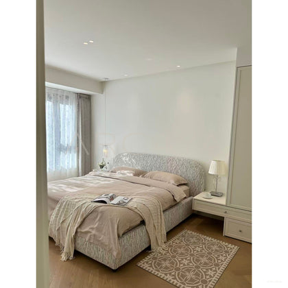 Curved Cotton Linen Bed - scene