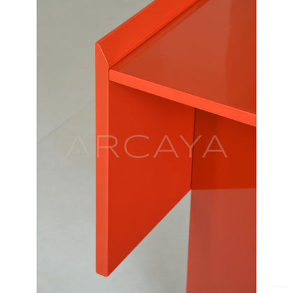 Chinese Red Lacquer Japanese Minimalist Sideboard - scene