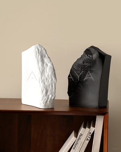 Black White Rock Texture Ceramic Vase - scene