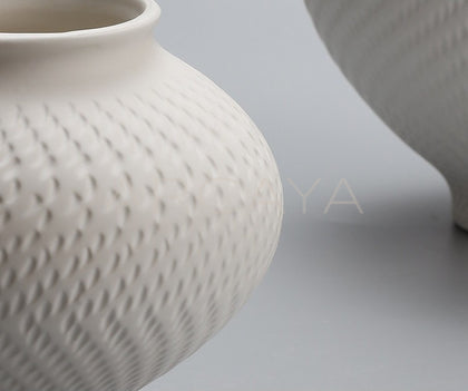 Designer Bisque Ceramic Vase Set - scene